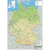 Germany Physical Map - 16.5 x 23.3 inches - Paper
