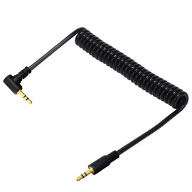 jasavdio 2.5mm Coiled Audio Cable 2.5mm Spring Angled Male to Male Subminiature Stereo Headset Headphone Jack Gold Plated Connector Wire Cord Plug