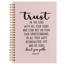 Christian Notebook, Trust in the Lord with All Your Heart Bible Journaling Notebook, Christian Journals for Women, Church Notes Notebook, Prayer Journal, Hardcover Spiral Notebook 5.5x8.3 Inch