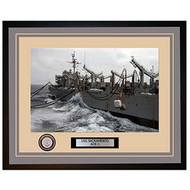 USS Sacramento AOE-1 Framed Navy Ship Photo 3AOE1Grey