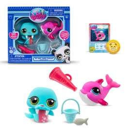 BANDAI Littlest Pet Shop Pet Pairs 2 Pack (ONE Supplied at Random) | Each Contains 2 LPS Mini Pet Toys 3 Accessories 1 Collector Card and 1 Virtual Code | Collectable Toys for Girls and Boys