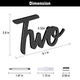 LUCK HOUSE Cursive House Numbers for Outside – 6 Inch Floating Modern Script Address Numbers, Weatherproof Black ABS Plastic, Mid Century Style (Two)