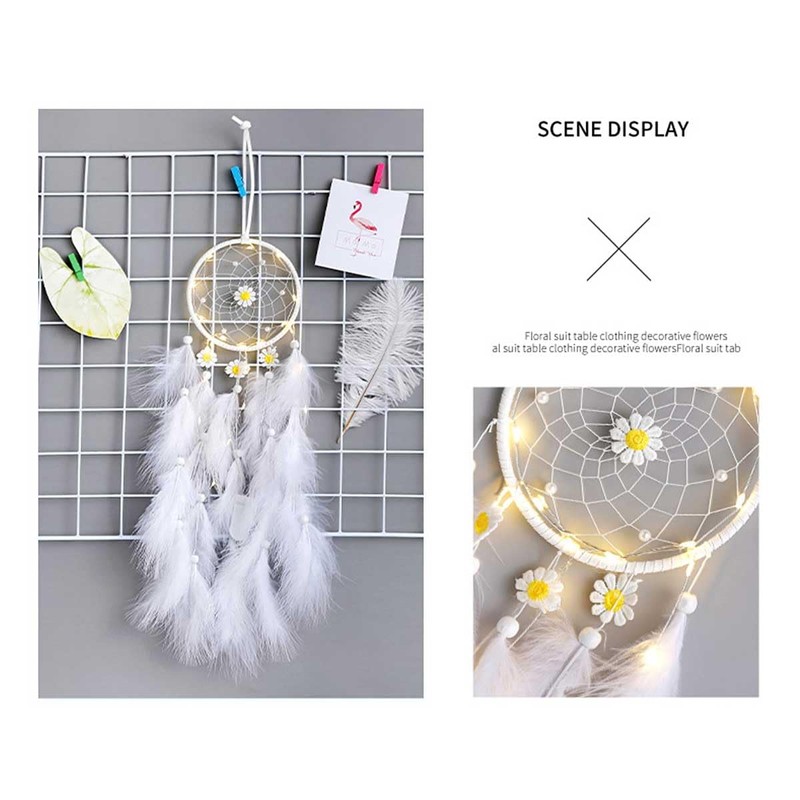 Dream Catcher Wall Hanging Feather Decoration, Hand Knitted, Dream Network,