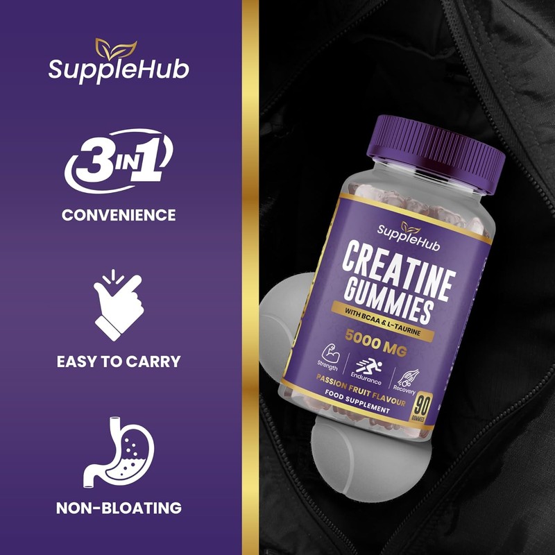 Creatine Gummies 5000mg - Creatine Monohydrate with BCAA & L-Taurine