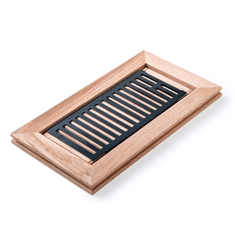 White Oak Hardwood Flush Mount Floor Register, 4X10 Inch, with