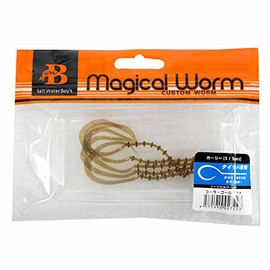 SALTWATERBOY'S Tylaba Magical Worm Curly S Coke Gold Glitter Lure