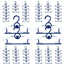 60 Pack Baby Hangers for Closet Plastic Kids Hangers Clothes Space Saving Hangers Non Slip Extendable Baby Hangers for Nursery Toddler Heavy Duty Clothing Hangers Bulk, Deep Blue