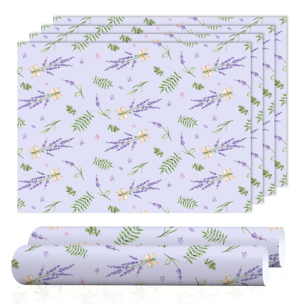 SCENTORINI Lavender Scented Drawer Liners, Scent Paper Liners for Wardrobe,