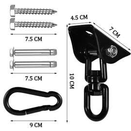 Ganchos de Techo, Gancho de Techo para Trabajo Pesado, Con 4 Tornillos de Expansión y Hebilla Galvanizada, Ganchos para Pared， Ganchosde de 360°, Apto para Saco de Arena, Columpio, Yoga Aéreo, Hamaca