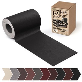 Fadoub Leather Repair Patch, 3 x 60In Self Adhesive Leather Repair Tape Kit for Furniture, Couch, Sofa, Office, Car Seats, Car Interior,Vinyl Repair Kit (Black)
