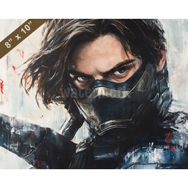Sebastian Stan as Winter Soldier Oil painting 8x10 Print