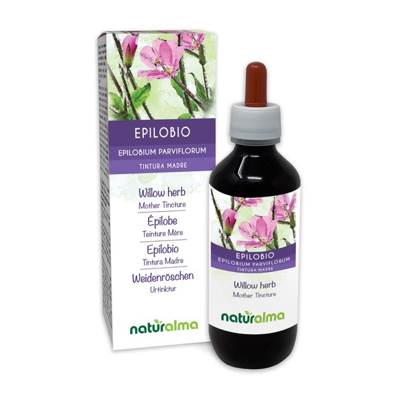 Willow Herb (Epilobium parviflorum) Herb Alcohol-Free Mother Tincture Naturalma Liquid Extract Drops 200 ml Dietary Supplement Vegan
