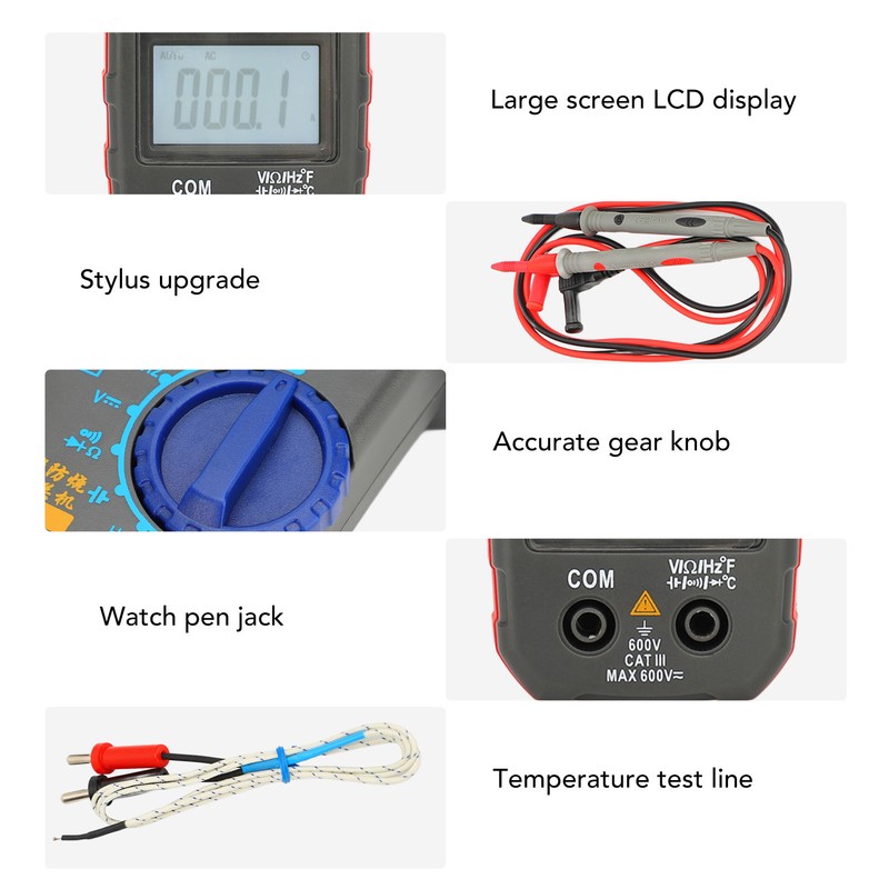 Digital Clamp Multimeter AC Volt Amp Meter Tester Intelligent High