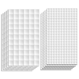 1650 PCS 10 Sheets Double Sided Foam Squares for Crafts, 0.47 and 0.24 Inch Double Sided Self Adhesive Foam Squares Stickers Precut Square Strips Foam Tape for DIY Craft Scrapbooking Office Supplies