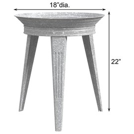 Prime Retreat Vintage Galvanized Metal Bird Bath & Stand w/Mosquito Dunks®