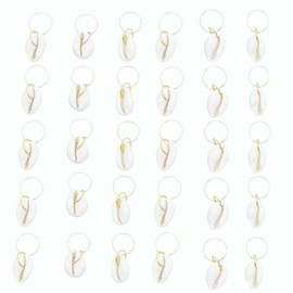 30 Pack Shell Hair Clip,1.18INCH Boho Shells Hair Clip Seashell Sea Shell Gold Hair Rings Accessories for Women Braids DIY