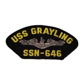 EC USN NAVY SHIP USS GRAYLING SSN-646 SILVER DOLPHIN PATCH STURGEON CLASS SUBMARINE