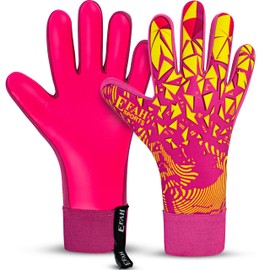 EFAH SPORTS Soccer Goalkeeper Gloves for Boys Kids Children Youth Adult Professional Goalkeeping Glove with Strong Grip Protection Palms (Pink, Size 8 Suitable for Size M-L Adult)