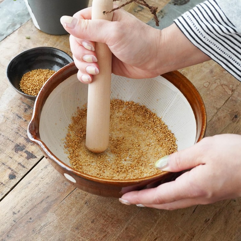 Mino Ware Sesame Grinder Bowl with Pestle, 7 inches -