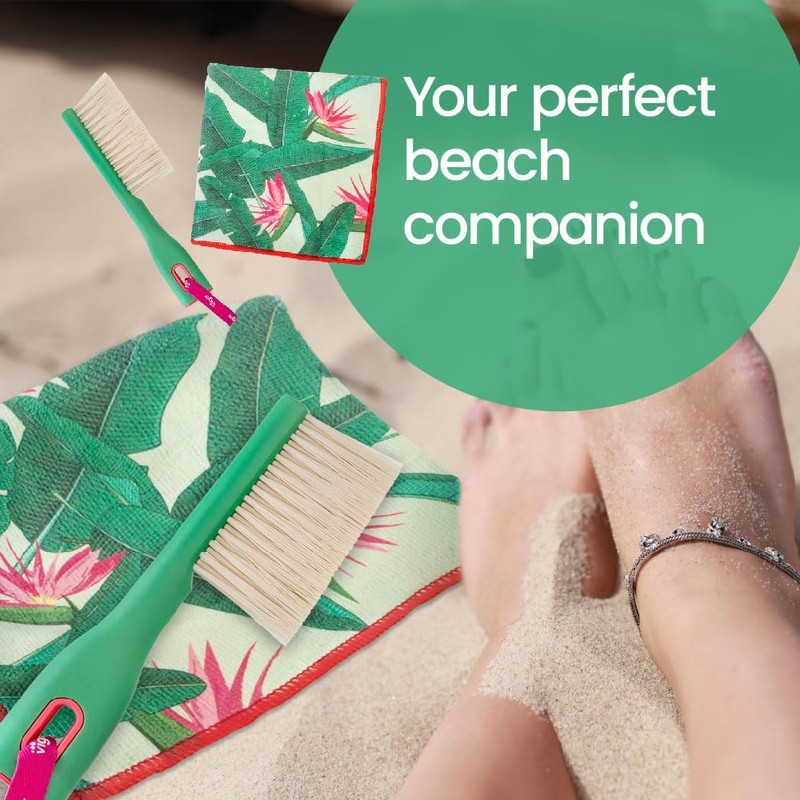 Vigar Beach Sand Remover Brush and Cloth Set, 29 cm
