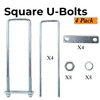 BGTLGIO 4Pack 4“ X 20" Square Bend U-Bolt Kit, Heavy