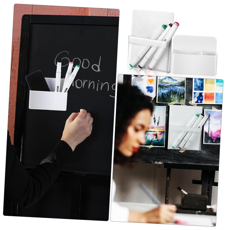 LALAFINA Sets Magnetic Whiteboard Holder Pen Duster Storage Box Whiteboard