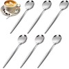 6 Pieces Stainless Steel Coffee Spoons, 12.9 cm Round Dessert
