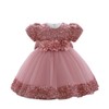Puffy Multi-Layer Tulle Flower Girl Dress 2t 3t Short Sleeve