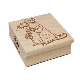 Lab Rat Science Rodent Square Rubber Stamp for Stamping Crafting - 1.75in Medium
