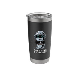 Caffeine and Circuits Robot Coffee Design for Programmers Stainless Steel Insulated Tumbler