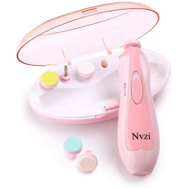 Nvzi Baby Nail File Electric, Baby Nail Trimmer Electric, Baby Nail Clippers, Electric Nail File Baby, Infant Safety First Nail Clipper, Toddler Nail Clipper for Newborn Essentials(Pink)