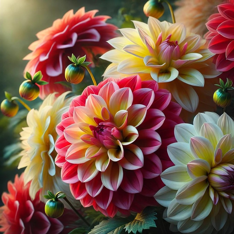 22Day Seeds: Seeds Dahlia Double Mix/Annual Flowers
