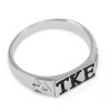 TKE sterling silver men's ring flat top with black enamel