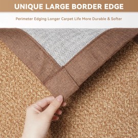 YDKGL Washable Area Rugs 5x7 for Living Room Bedroom, Large Boho Rug Woven Rugs Carpet for Dining Room in Indoor Cotton Braided Rug Dirt Resistant Non Slip Rubber Backing with Edge Protection, Brown