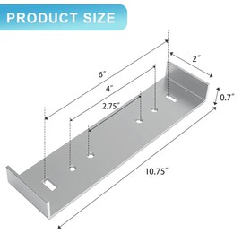 MUZZIOU Mailbox Mounting Bracket, 8" Wide Floor Rust-Free Mailbox Brackets for Post, Metal Heavy Duty Mail Box Bracket Mount Kit with Screws
