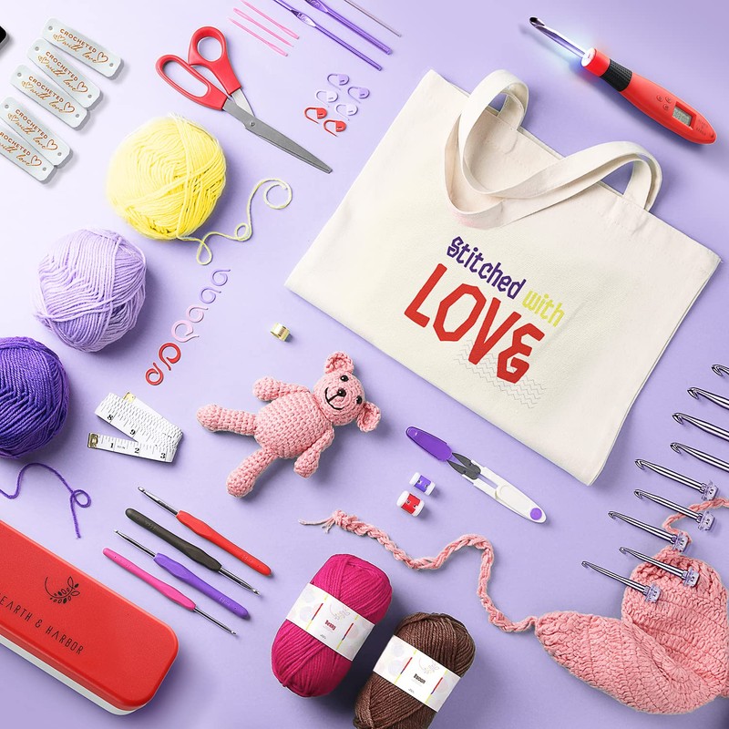 Hearth & Harbor Light Up Crochet Hook Set with Case,