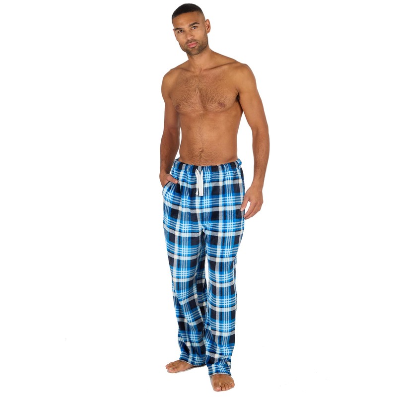 INSIGNIA 2 Pack Mens Fleece Check Pyjamas Lounge Pants Bottoms