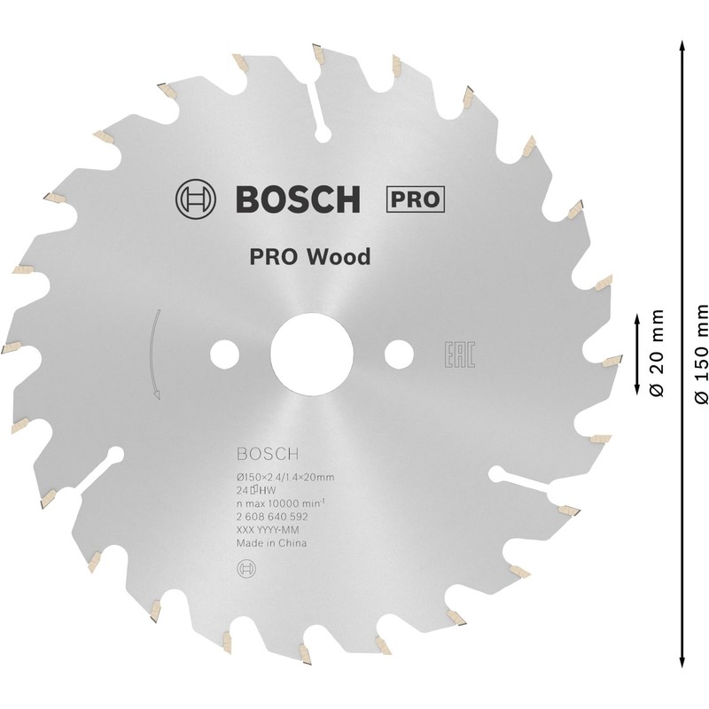 Bosch 1x PRO Wood Circular Saw Blade for Corded Hand-Held