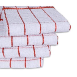 AMOUR INFINI - Juego de 4 toallas de cocina de limpieza premium y paños de cocina con lazo para colgar, trapos de cocina lavables (18 x 28 pulgadas, óxido)