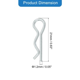 sourcing map 1.2 mm x 21 mm Cotter Pins Spring Fastener, Hitch Pins Retaining Pin R Clip Hairpin Carbon Steel Silver Tone 20 Pcs