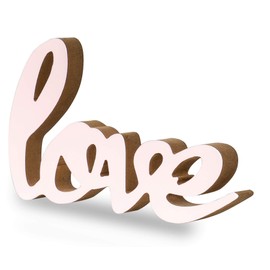 levandeo Lettering Love L22.5 cm Pastel Pink Wooden Table Decoration Stand Home Decoration