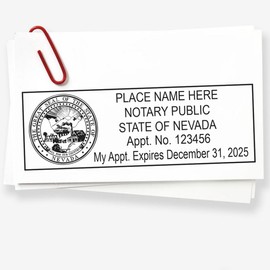 Premium Rectangular Self-Inking NV Notary Public Stamp - Ideal for Nevada Notary, 7/8 x 2-1/4, State Board Compliant Notarial Stamp for Nevada - Essential Tool for Notary Public in Nevada
