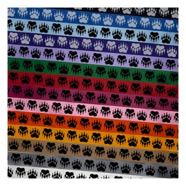 Grizzly Bear Claw Paw Satin Ribbon for Gift Wrapping Bows Craft DIY Projects - 3 Yards - White Ribbon/Black Printing - 1 Inch Width
