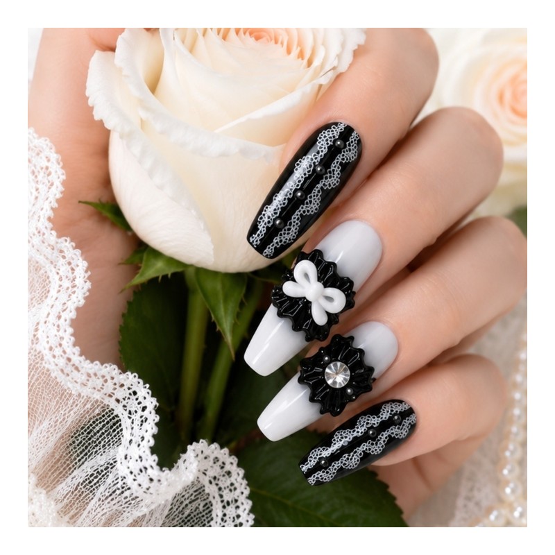 Made shirring handmade nail tips, pedi tips - water drop