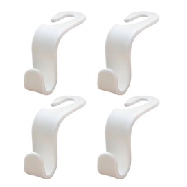 Yiwafu 4 Packs Car Seat Headrest Hook, Auto Seat Hook Universal Car Organizer Hanger Storage Hooks for Purse Coats Umbrellas Grocery Bags Handbag(White)
