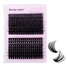 Lash Clusters 60D 80D Wispy Individual Lashes 280PCS D-Curly Volume Lash Extensions 10-18mm Natural DIY Cluster Lashes for Beginners(60D+80D,10-18mm,0.07D)