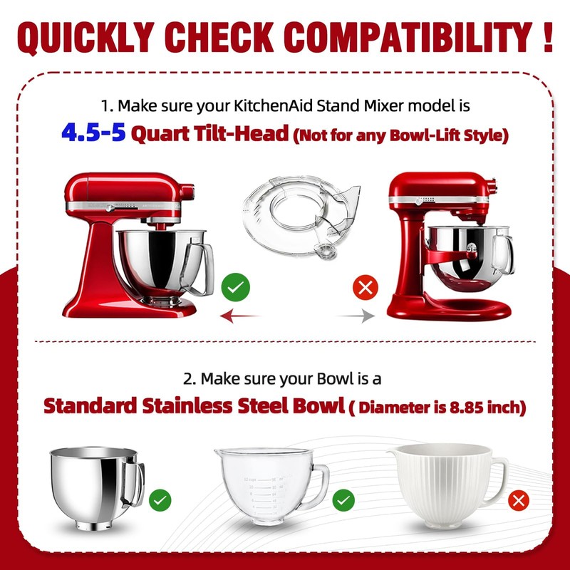 Pouring Shield for Kitchen Aid 4.5-5 QT