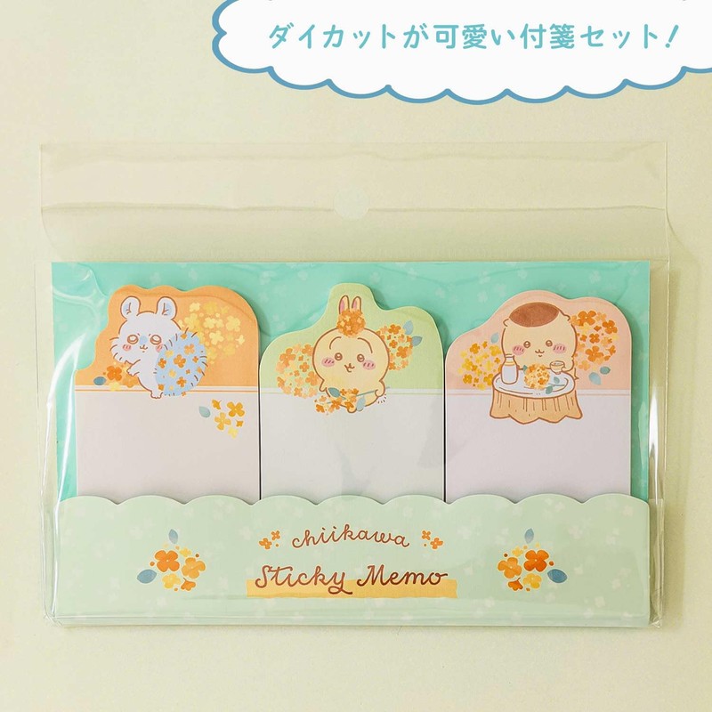 Sunstar Stationery S2840758 Chiikawa Sticky Notes, Die Cut, Mint