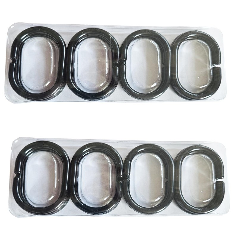 Plastic Shower Curtain Rings Hooks for Bathroom Shower Window Rod