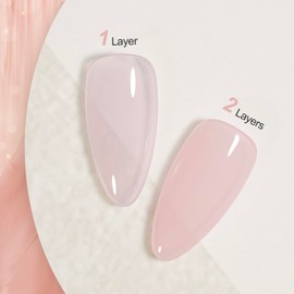 GAOY Pink Jelly Nude Gel Nail Polish, 16ml Sheer Translucent Soak Off Gel Polish, UV Light Cure for Nail Art DIY, 1643 Milky Pink